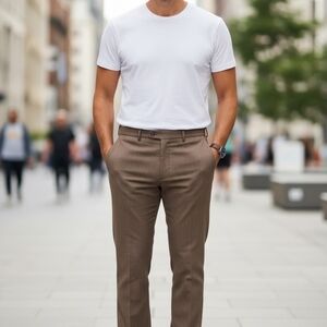 Louis Raphael Tailored Dress Pants in Brown. Size 36x30